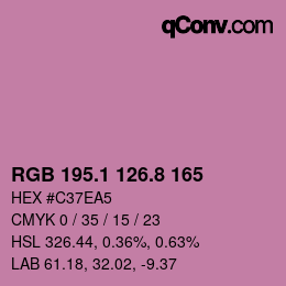 カラーコード: RGB 195.1 126.8 165 | qconv.com