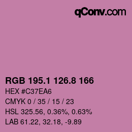 カラーコード: RGB 195.1 126.8 166 | qconv.com