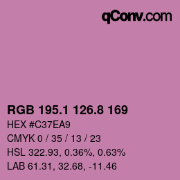カラーコード: RGB 195.1 126.8 169 | qconv.com
