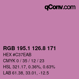 カラーコード: RGB 195.1 126.8 171 | qconv.com