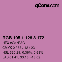 カラーコード: RGB 195.1 126.8 172 | qconv.com