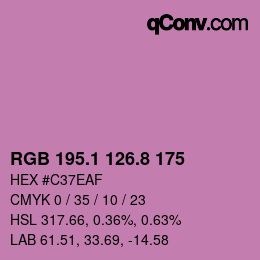 カラーコード: RGB 195.1 126.8 175 | qconv.com