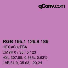 カラーコード: RGB 195.1 126.8 186 | qconv.com