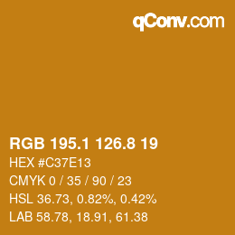 Color code: RGB 195.1 126.8 19 | qconv.com