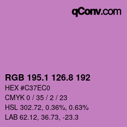 カラーコード: RGB 195.1 126.8 192 | qconv.com