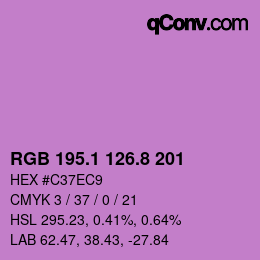 カラーコード: RGB 195.1 126.8 201 | qconv.com