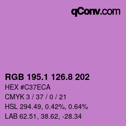 カラーコード: RGB 195.1 126.8 202 | qconv.com