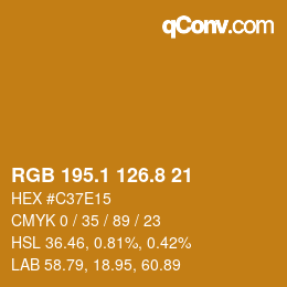 カラーコード: RGB 195.1 126.8 21 | qconv.com