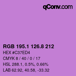 カラーコード: RGB 195.1 126.8 212 | qconv.com