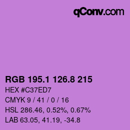 カラーコード: RGB 195.1 126.8 215 | qconv.com
