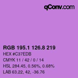 カラーコード: RGB 195.1 126.8 219 | qconv.com