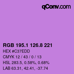 カラーコード: RGB 195.1 126.8 221 | qconv.com