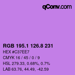 カラーコード: RGB 195.1 126.8 231 | qconv.com