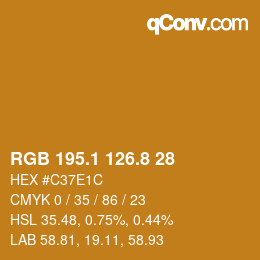 Color code: RGB 195.1 126.8 28 | qconv.com