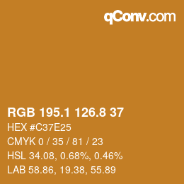 Color code: RGB 195.1 126.8 37 | qconv.com