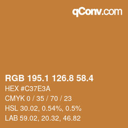 カラーコード: RGB 195.1 126.8 58.4 | qconv.com
