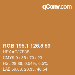 Color code: RGB 195.1 126.8 59 | qconv.com