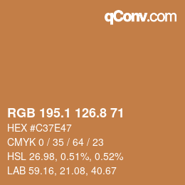 Color code: RGB 195.1 126.8 71 | qconv.com