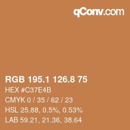 Color code: RGB 195.1 126.8 75 | qconv.com