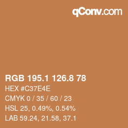 Color code: RGB 195.1 126.8 78 | qconv.com