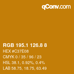 Color code: RGB 195.1 126.8 8 | qconv.com