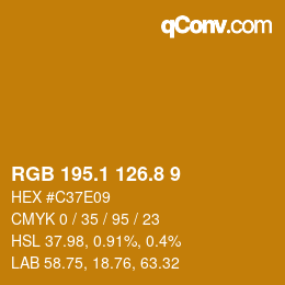 カラーコード: RGB 195.1 126.8 9 | qconv.com