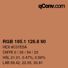 Color code: RGB 195.1 126.8 90 | qconv.com