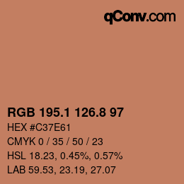 カラーコード: RGB 195.1 126.8 97 | qconv.com