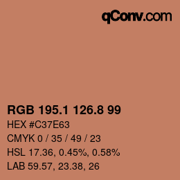 カラーコード: RGB 195.1 126.8 99 | qconv.com