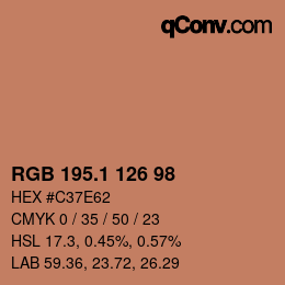 カラーコード: RGB 195.1 126 98 | qconv.com