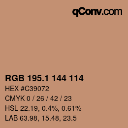 Color code: RGB 195.1 144 114 | qconv.com
