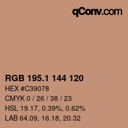 カラーコード: RGB 195.1 144 120 | qconv.com