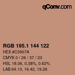 Color code: RGB 195.1 144 122 | qconv.com