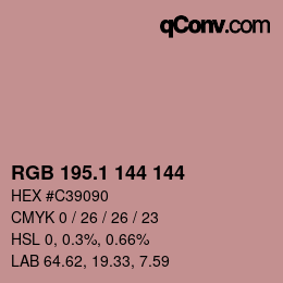 カラーコード: RGB 195.1 144 144 | qconv.com