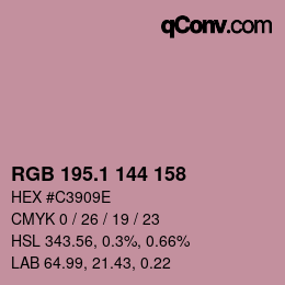 カラーコード: RGB 195.1 144 158 | qconv.com