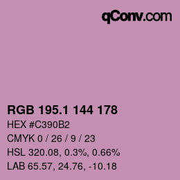 カラーコード: RGB 195.1 144 178 | qconv.com