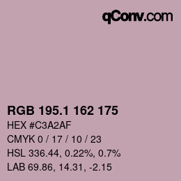 カラーコード: RGB 195.1 162 175 | qconv.com