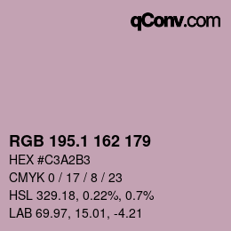 カラーコード: RGB 195.1 162 179 | qconv.com