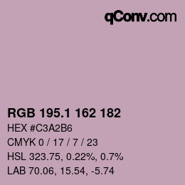 カラーコード: RGB 195.1 162 182 | qconv.com