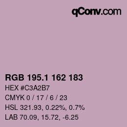 カラーコード: RGB 195.1 162 183 | qconv.com