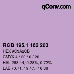 カラーコード: RGB 195.1 162 203 | qconv.com