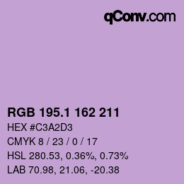 カラーコード: RGB 195.1 162 211 | qconv.com