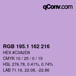 カラーコード: RGB 195.1 162 216 | qconv.com