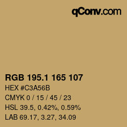 カラーコード: RGB 195.1 165 107 | qconv.com