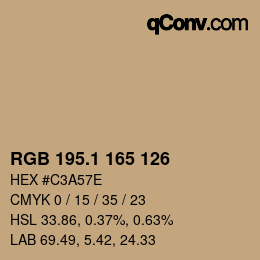 カラーコード: RGB 195.1 165 126 | qconv.com