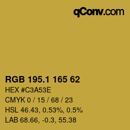 カラーコード: RGB 195.1 165 62 | qconv.com