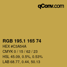 カラーコード: RGB 195.1 165 74 | qconv.com