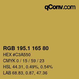 カラーコード: RGB 195.1 165 80 | qconv.com