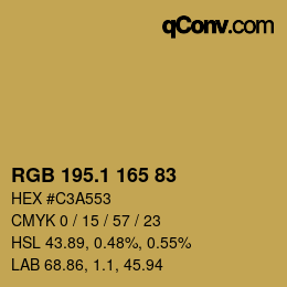 カラーコード: RGB 195.1 165 83 | qconv.com