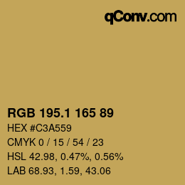 カラーコード: RGB 195.1 165 89 | qconv.com